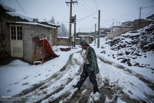 وضعیت روستاهای محروم کردستان پس از بارش برف + تصاویر